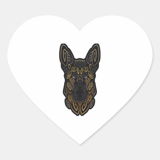 Duits Shepherd Design German Shepherd Gifts Dog O Hart Sticker (Voorkant)