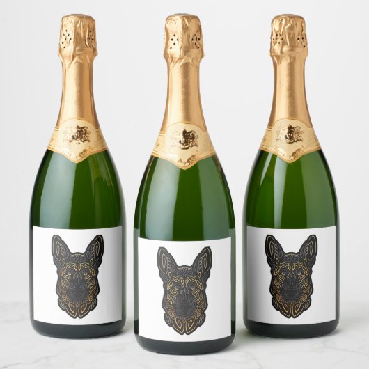Duits Shepherd Design German Shepherd Gifts Dog O Sparkling Wijnetiket (Flessen)