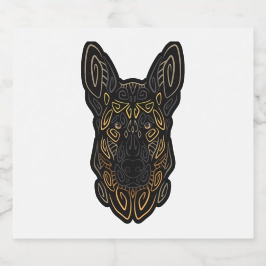 Duits Shepherd Design German Shepherd Gifts Dog O Sparkling Wijnetiket (Enkel label)