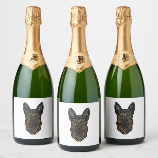 Duits Shepherd Design German Shepherd Gifts Dog O Sparkling Wijnetiket (Flessen)