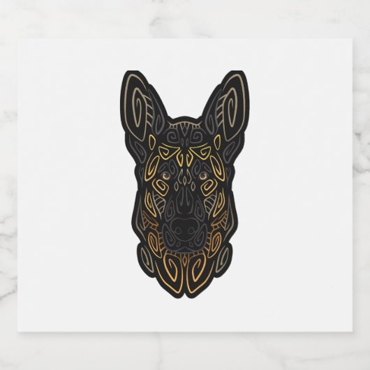 Duits Shepherd Design German Shepherd Gifts Dog O Sparkling Wijnetiket (Enkel label)