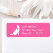 Duits Shepherd Dog Baby shower Pink Girl Etiket (Insitu)