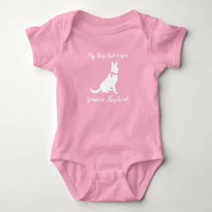 Duits Shepherd Dog Baby shower Pink Girl Romper