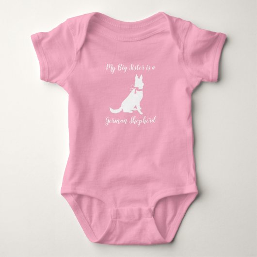 Duits Shepherd Dog Baby shower Pink Girl Romper (Voorkant)