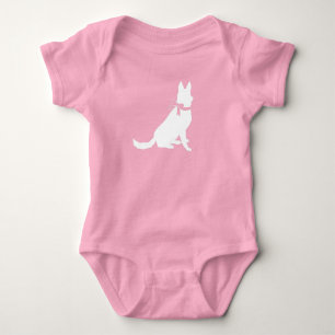 Duits Shepherd Dog Baby shower Pink Girl Romper