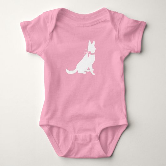 Duits Shepherd Dog Baby shower Pink Girl Romper (Voorkant)