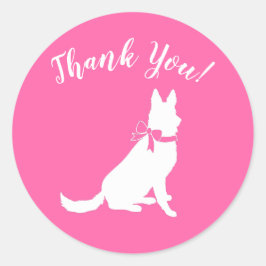 Duits Shepherd Dog Baby shower Pink Girl Ronde Sticker