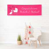 Duits Shepherd Dog Baby shower Pink Girl Spandoek (Insitu)