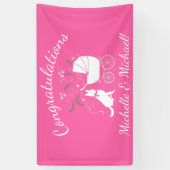 Duits Shepherd Dog Baby shower Pink Girl Spandoek (Verticaal)