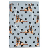 Duits Shepherd Dog Paw-printpatroon Medium Cadeauzakje (Voorkant)