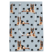 Duits Shepherd Dog Paw-printpatroon Medium Cadeauzakje (Achterkant)