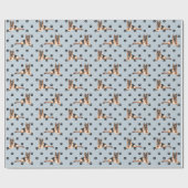 Duits Shepherd Dog Paw-printpatroon op zilver Cadeaupapier (Vlak)