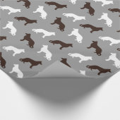 Duits Shepherd Dog Silhouettes Pattern Cadeaupapier (Hoek)