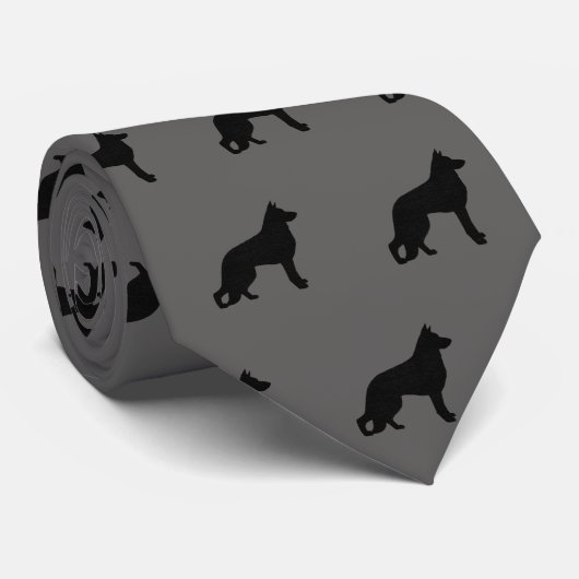 Duits Shepherd Dog Silhouettes Pattern Stropdas