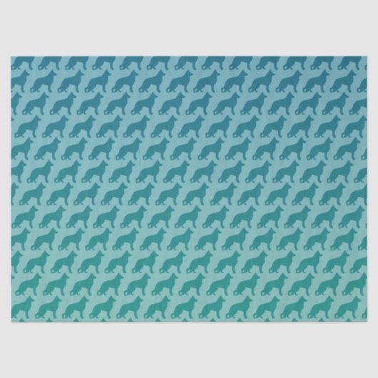 Duits Shepherd Dog Silhouettes Pattern Tissuepapier (Voorkant)