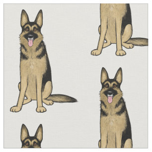 Duits Shepherd Dogs Pattern   Cute Pet Lover's Stof