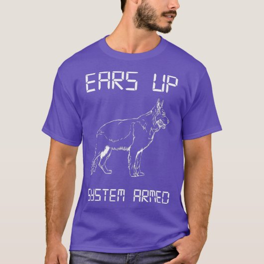 Duits Shepherd Ears Up System Armed German T-shirt (Voorkant)