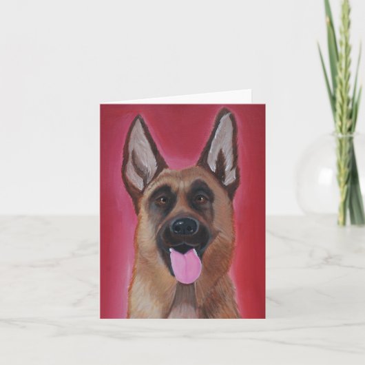 Duits Shepherd Folded Wenskaart Kaart (Voorkant)