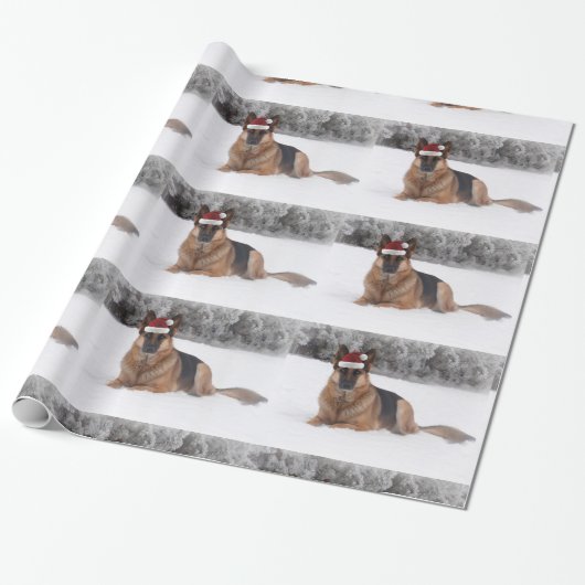 Duits Shepherd Holiday Wrapping Paper Cadeaupapier (Uitgerold)