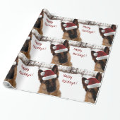Duits Shepherd Holiday Wrapping Paper Cadeaupapier (Uitgerold)