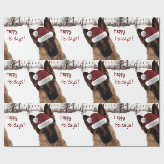 Duits Shepherd Holiday Wrapping Paper Cadeaupapier (Vlak)