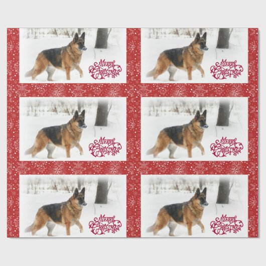 Duits Shepherd Holiday Wrapping Paper Cadeaupapier (Vlak)