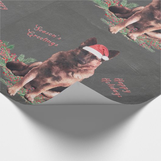 Duits Shepherd Holiday Wrapping Paper Cadeaupapier (Hoek)