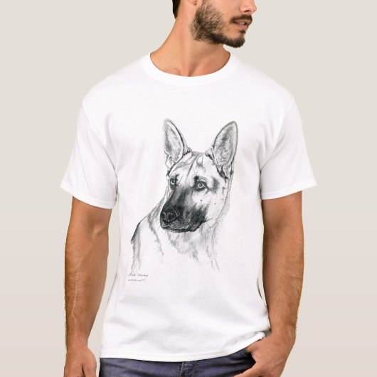 Duits Shepherd Portrait ras t-shirt (Voorkant)