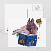 Duits Shepherd Reading Book Briefkaart (Voorkant / Achterkant)