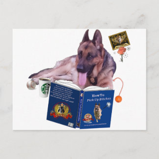 Duits Shepherd Reading Book Briefkaart