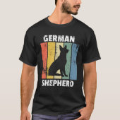 Duits Shepherd Retro  Dog Design T-shirt (Voorkant)