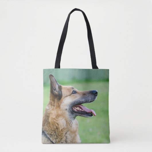 Duits Shepherd Side Portret Tote Bag (Voorkant)