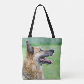 Duits Shepherd Side Portret Tote Bag (Achterkant)