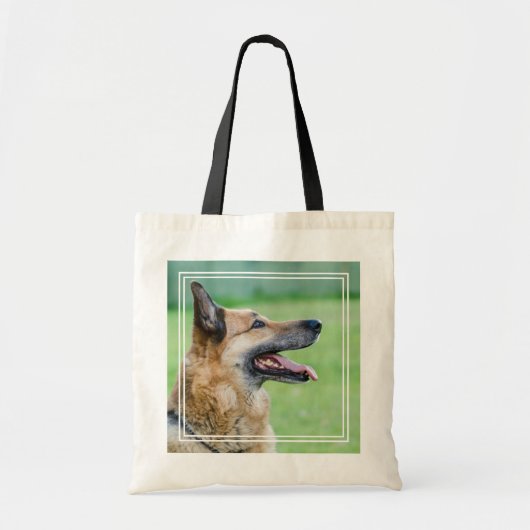 Duits Shepherd Side Portret Tote Bag (Voorkant)