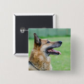 Duits Shepherd Side Portret Vierkante Button 5,1 Cm (Voorkant /achterkant)