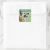 Duits Shepherd Side Portret Vierkante Sticker (Tas)