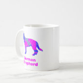 Duits Shepherd Silhouette Pink & Blue Design Koffiemok (Voorkant links)