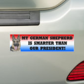 Duits Shepherd Smarter dan President Bumpersticker (Op auto)