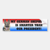 Duits Shepherd Smarter dan President Bumpersticker (Voorkant)