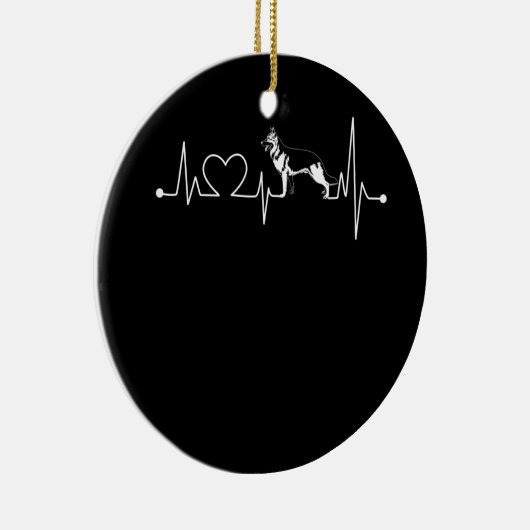 Duits Shepherd T Heartbeat Shirt Keramisch Ornament (Rechts)