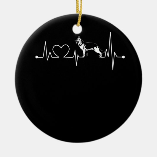 Duits Shepherd T Heartbeat Shirt Keramisch Ornament (Voorkant)