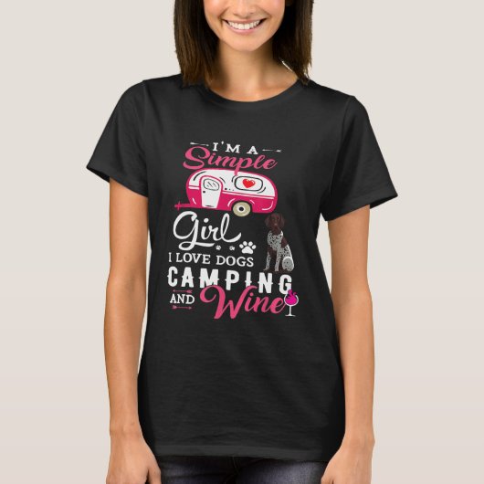 Duits Shorthair Pointer Dog Simple Girl Dogs Camp T-shirt (Voorkant)
