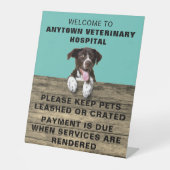 Duits Shorthair Pointer Puppy Veterinarian Reclamebord Met Voetstuk (Voorkant)
