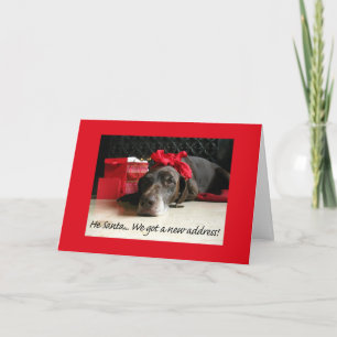 Duits Shorthaired Merry kerst Nieuw Adres Feestdagen Kaart
