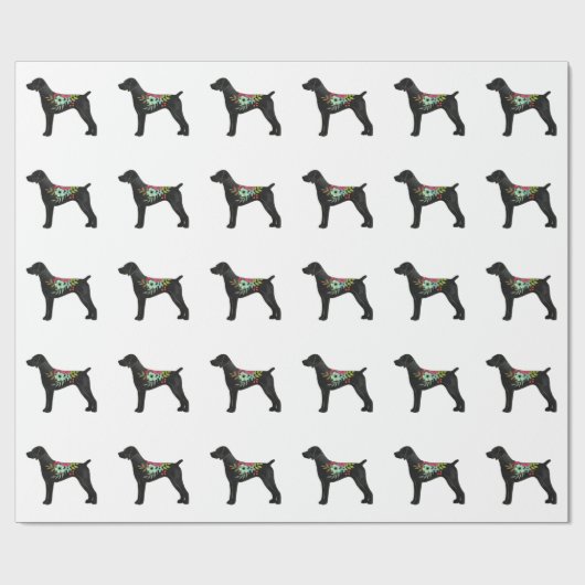 Duits Shorthaired Pointer Boho Silhouette Cadeaupapier (Vlak)