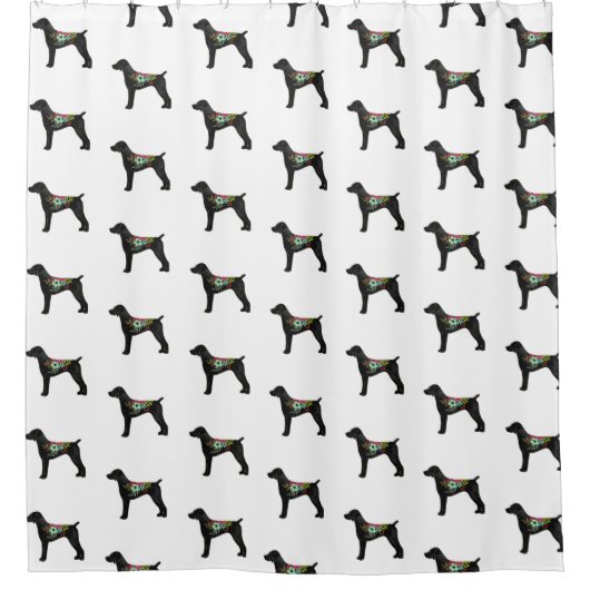 Duits Shorthaired Pointer Boho Silhouette Douchegordijn (Voorkant)