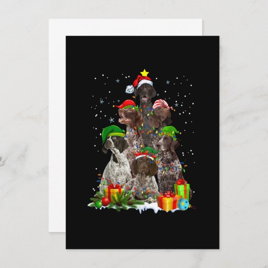 Duits Shorthaired Pointer Dog kerstboom Merr Kaart (Voorkant / Achterkant)