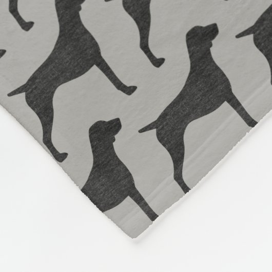 Duits Shorthaired Pointer Dog Silhouettes Patroon Fleece Deken (Hoek)