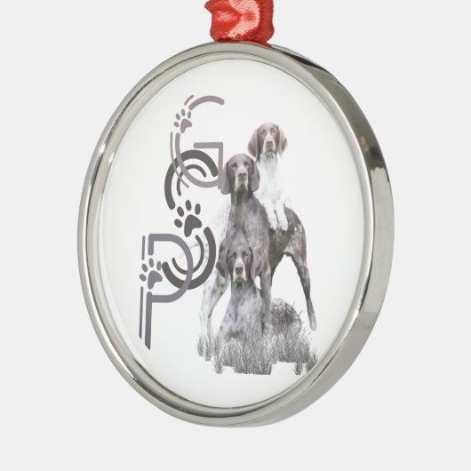 Duits Shorthaired Pointer GSP Metalen Ornament (Links)