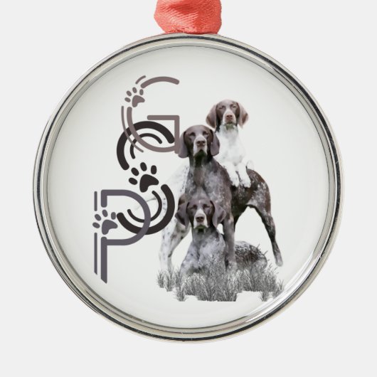 Duits Shorthaired Pointer GSP Metalen Ornament (Voorkant)